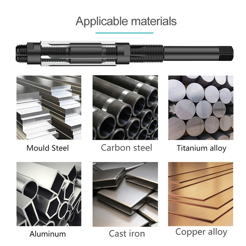 Chucking Reamer HSS Steel Adjustable Hand Reamer Machining Cutting Tools 10 10.75 11.75 12.75 13.75 15.25 17 19 21 23 26mm