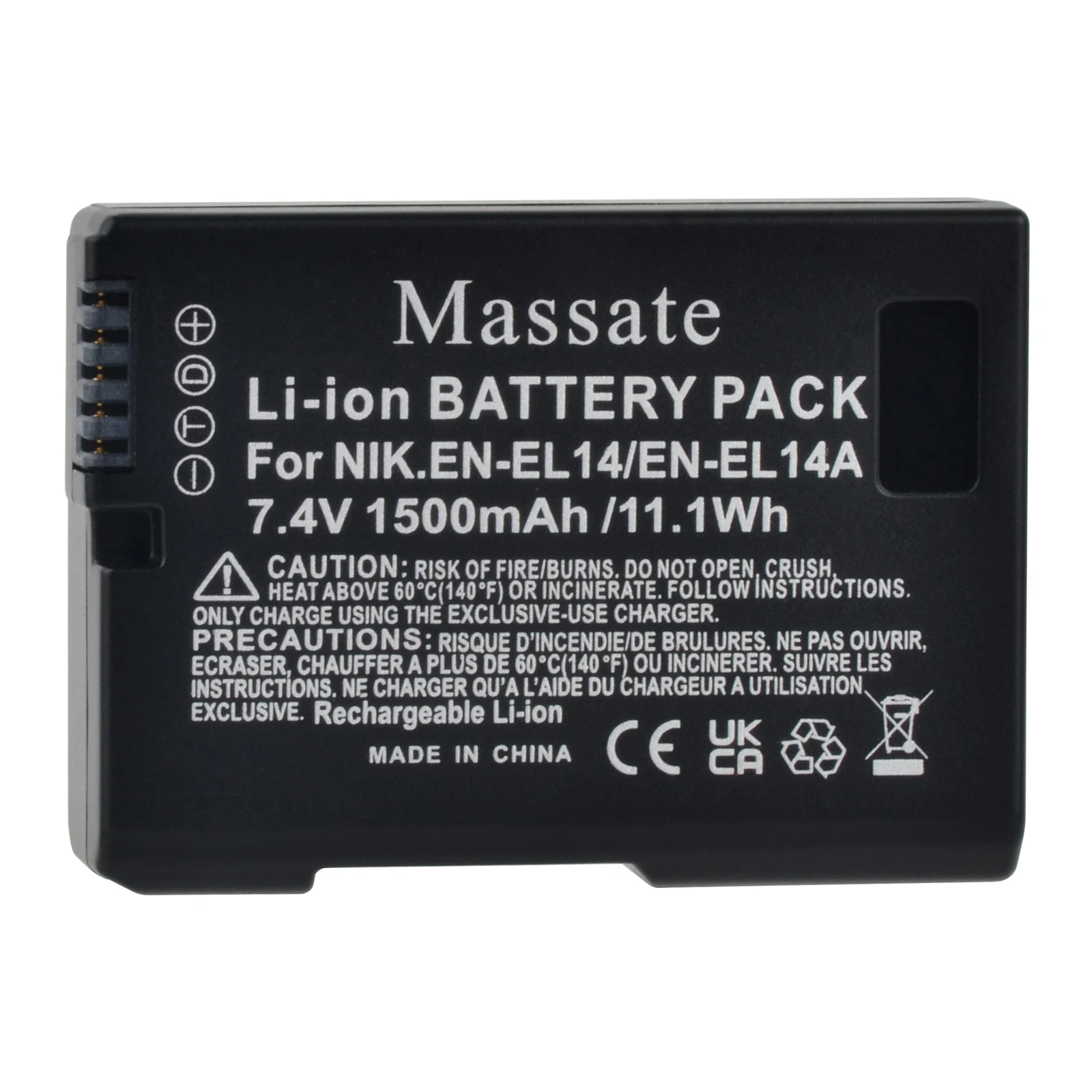 

Massate EN-EL14 ENEL14 EN-EL14A Battery +Fast Dual USB Charger for Nikon D3500 D3400 D3300 D3200 D5000 D5300 D5200 D5100 P7700