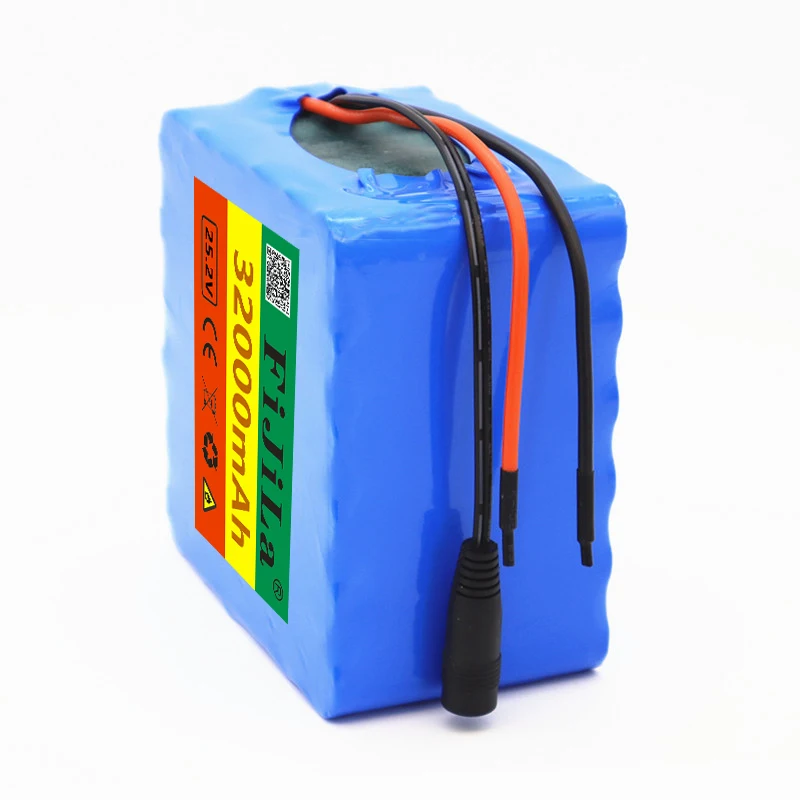 Batería de iones de litio 6s6p, 24V, 32000mAh, 18650, 25,2 v, 32000mAh, con BMS y carga 2a