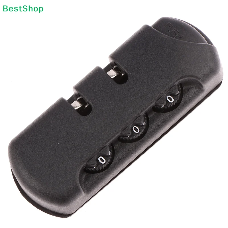 ★For Travel Luggage Suitcase Code Anti-theft Fixed Lock Pull Chain Bag Accessories Black Plastic 3 Digit Combination Padlock
