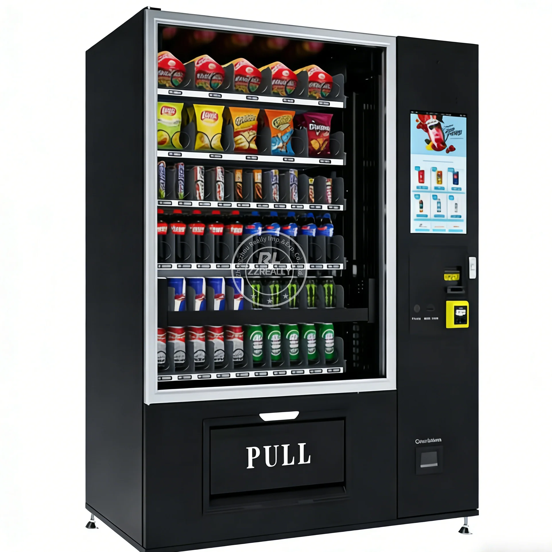 

Многофункциональный комбинированный торговый автомат для напитков и закусок: Умная система автоматической розничной продажи напитков и снеков