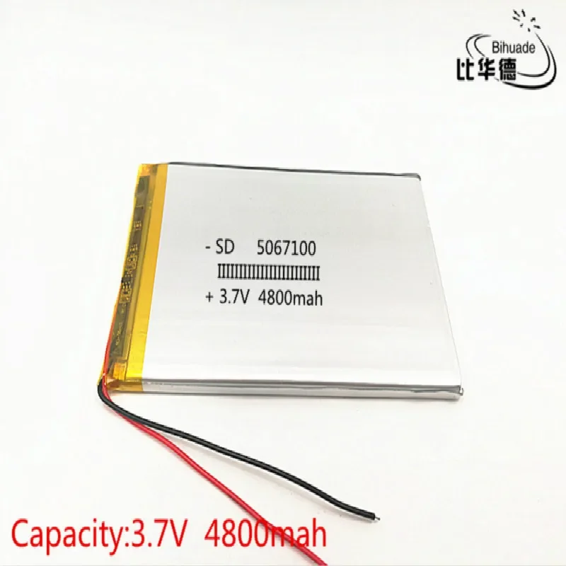 2pcs 3.7V,4800mAH 5067100 (polymer lithium ion battery) Li-ion battery for tablet pc 7 inch 8 inch 9inch