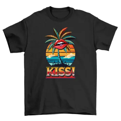 Summer_25 Beach Vibes Kiss t-shirt - Fun under the sun! Unisex tee with tre