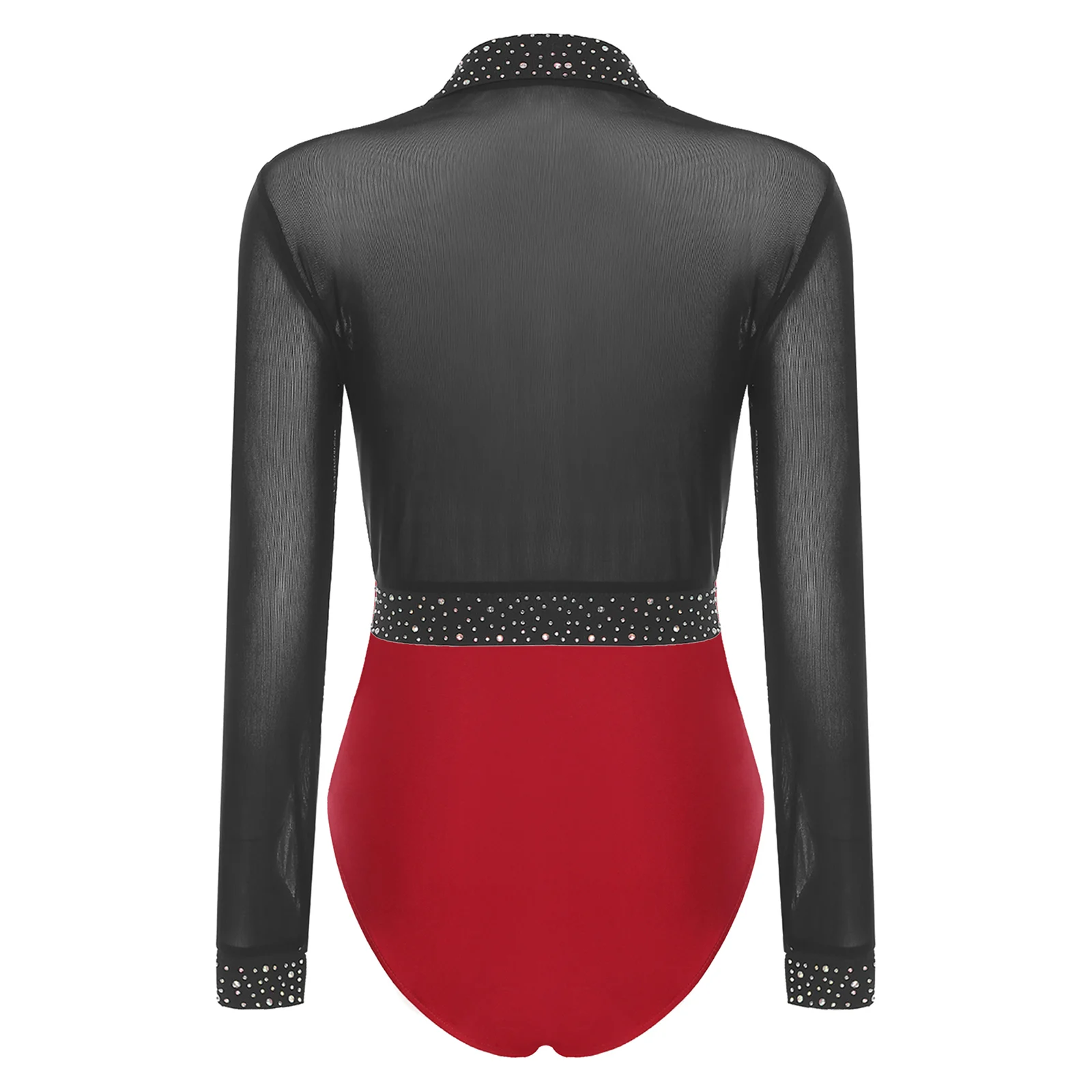 Women Gymnastics Artistic Figure Skating Costume Ballet Jersey Jumpsuit Sparkly Rhinestone Leotard Cardigan Cropped Dance Outfit