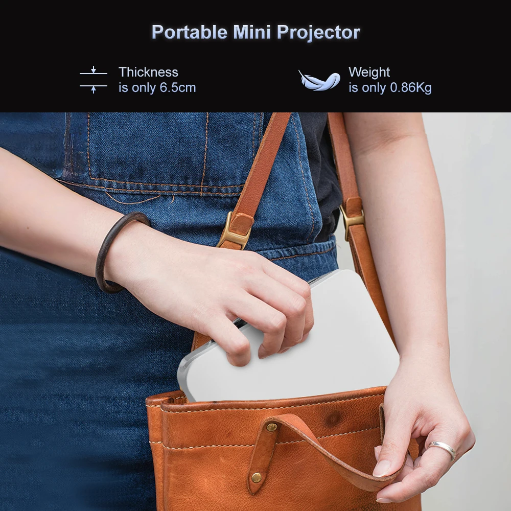 Touyinger L9 portátil Mini 800ANSI Android misma pantalla proyector FHD 1080P Full HD haz 4K vídeo WiFi película cine en casa