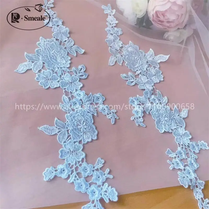 10 Stück = 5 Paare. Wasserlösliche Spitzenstickerei für Hochzeitskleider, Applikation, handgemachtes DIY-Spitzenkleidungszubehör zum Nähen. – Detail 9