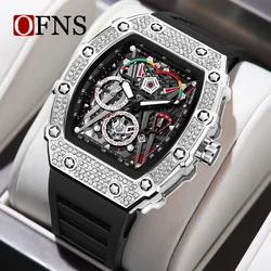 OFNS Brand 7105 Creative Hollow Men's Personalized Watch Fashion Leisure Night Light Calendar Men's Quartz Watch