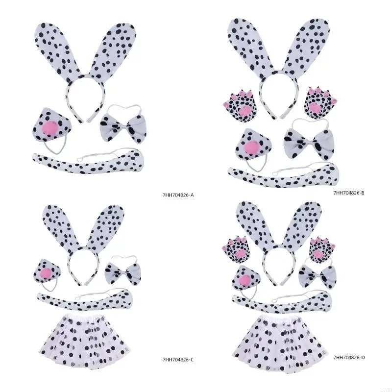 Ensemble Costume chien, nœuds d'oreille queue chien, nez, Costume fantaisie Animal, accessoires