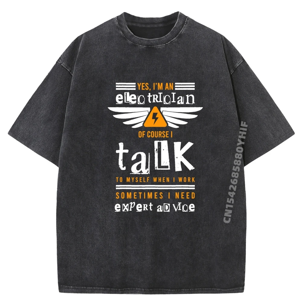 

Yes I Am An Electrician Fix Lineworker Electrical Engineer Luxury Clothing Vintage Man Tops Tees Normal Washed T Shirt