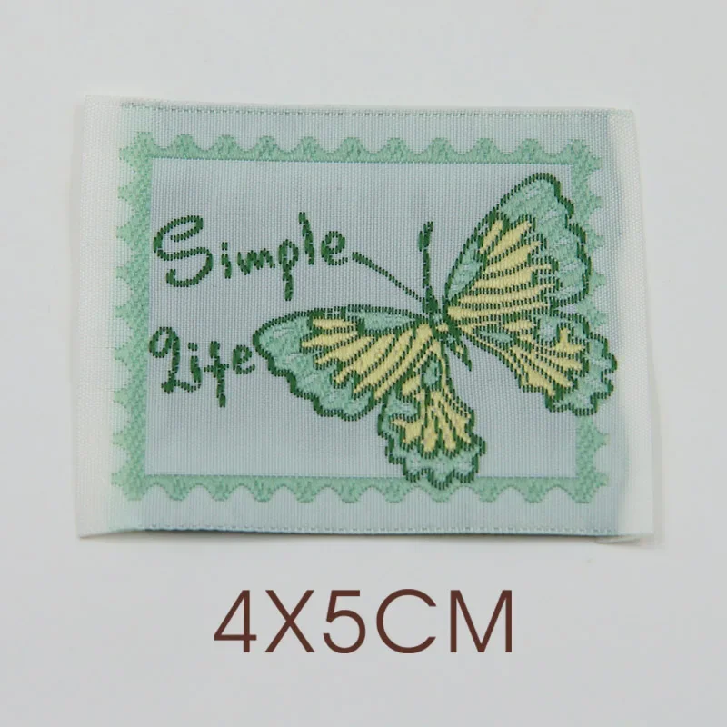 New stock colored handmade fabric label with intricate flower series,embroidered woven label, auxiliary materials, sewing  label