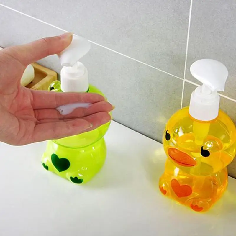 Portable Kids Cute Animal Soap Dispenser Frog duck Shape Push-type Dispenser Pump Hand Sanitizer Lotion Container