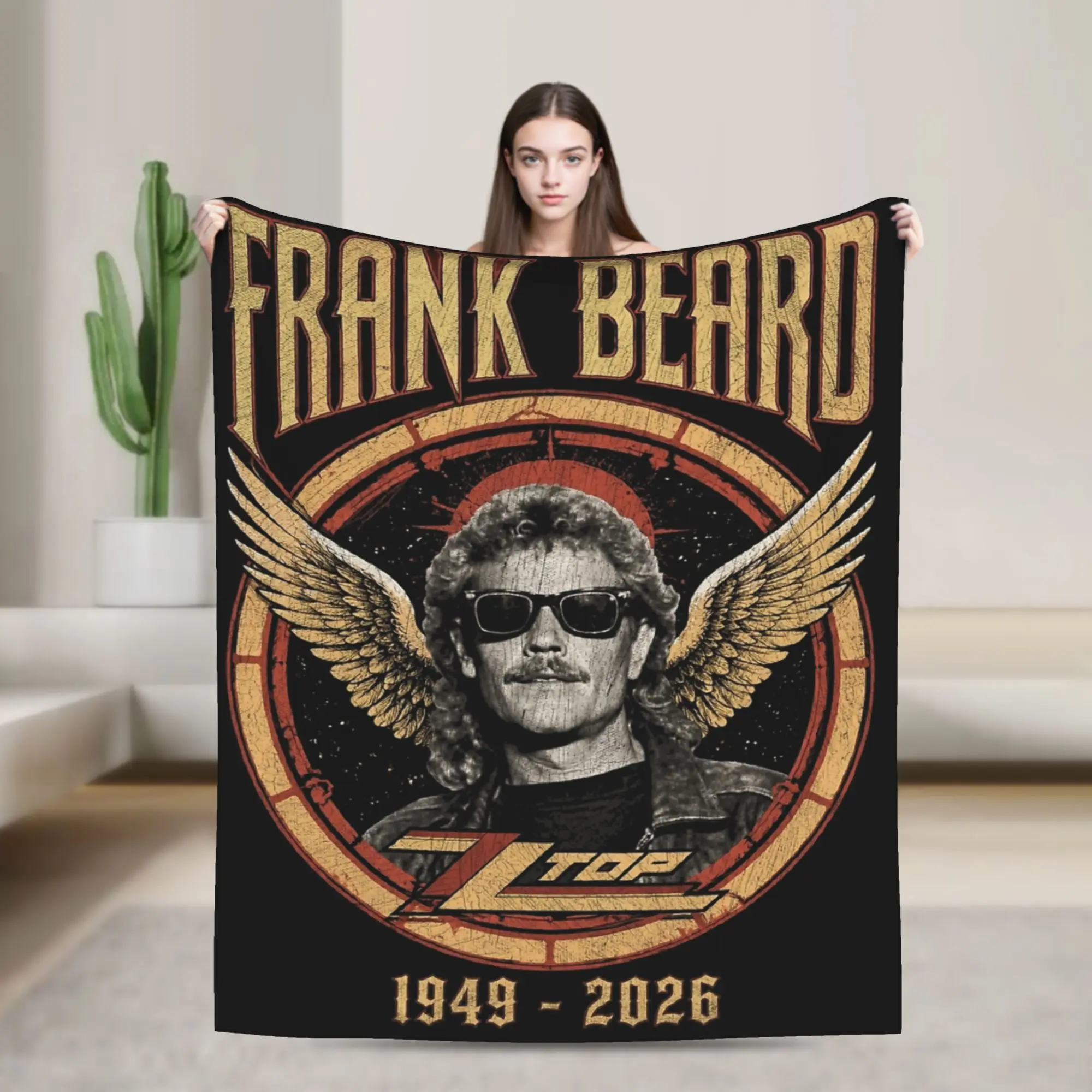 RIP Frank Beard Throw Blanket for Couch  Fuzzy Soft Plush Blanket 50x60 Inches Multi-size Bedspreads for All Seasons