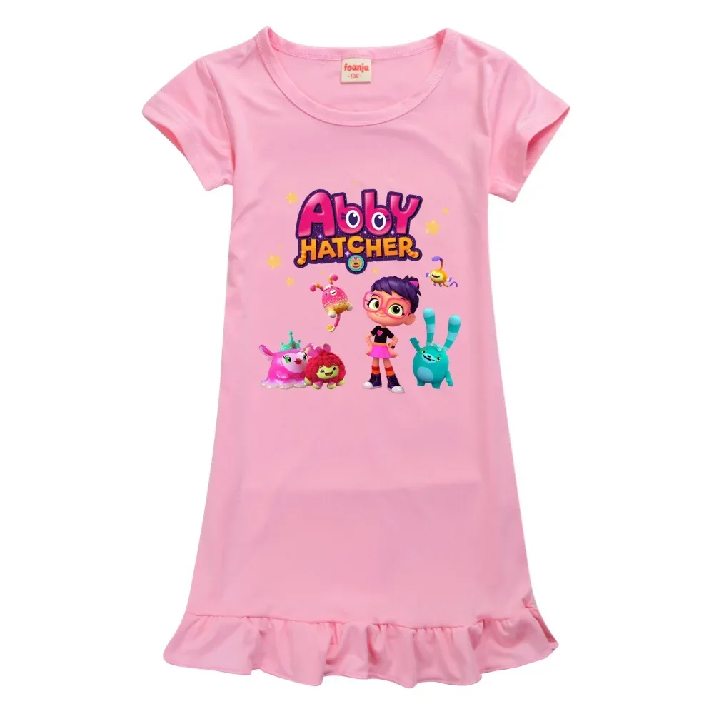 Vêtements de nuit de dessin animé pour enfants, robe Abby Hatcher Princess Pepper, chemise de nuit imprimée pour filles, robes de soirée pour enfants, pyjamas d'été, nouveau