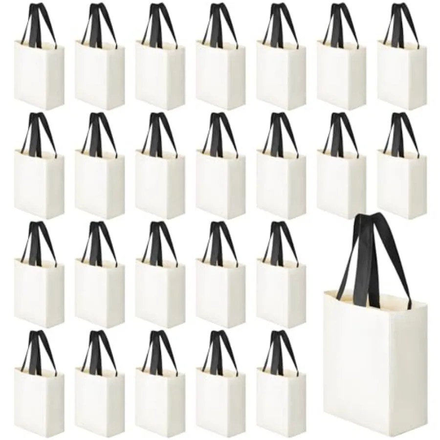 

Pcs Mini Tote Bag Sublimation Blank Canvas Tote Bags Reusable for Grocery Shopping, DIY, Easter Party Favor Gift Bags