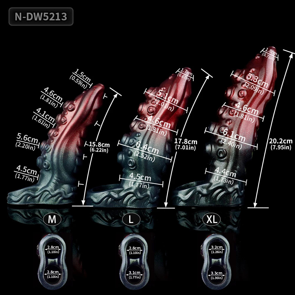 NNSX الحيوان الأخطبوط الملمس دسار غمد القضيب كم توسيع وموسع قابلة لإعادة الاستخدام لعبة الجنس الكبار للرجال ديك مقاس زيادة