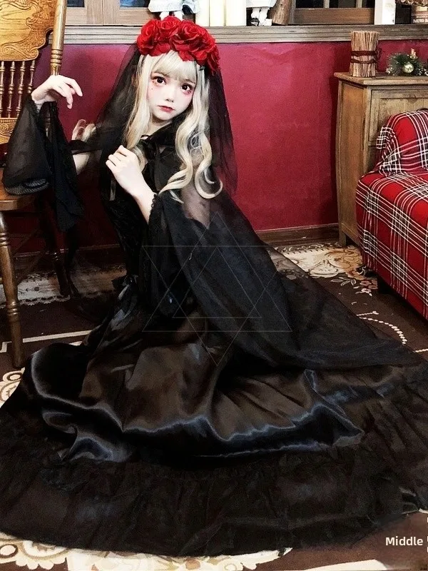 

Halloween Ghost Bride Cosplay Long Skirt Girls Costume Elegant Traditional Chinese Long Dress Women's Fashion Stage Wear