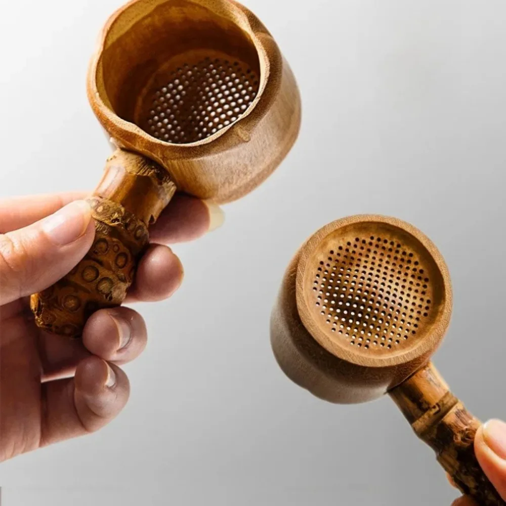 Nuevo colador de té de bambú Natural, filtro Infusor de estilo chino de malla, herramientas de té, tamiz, accesorios para beber
