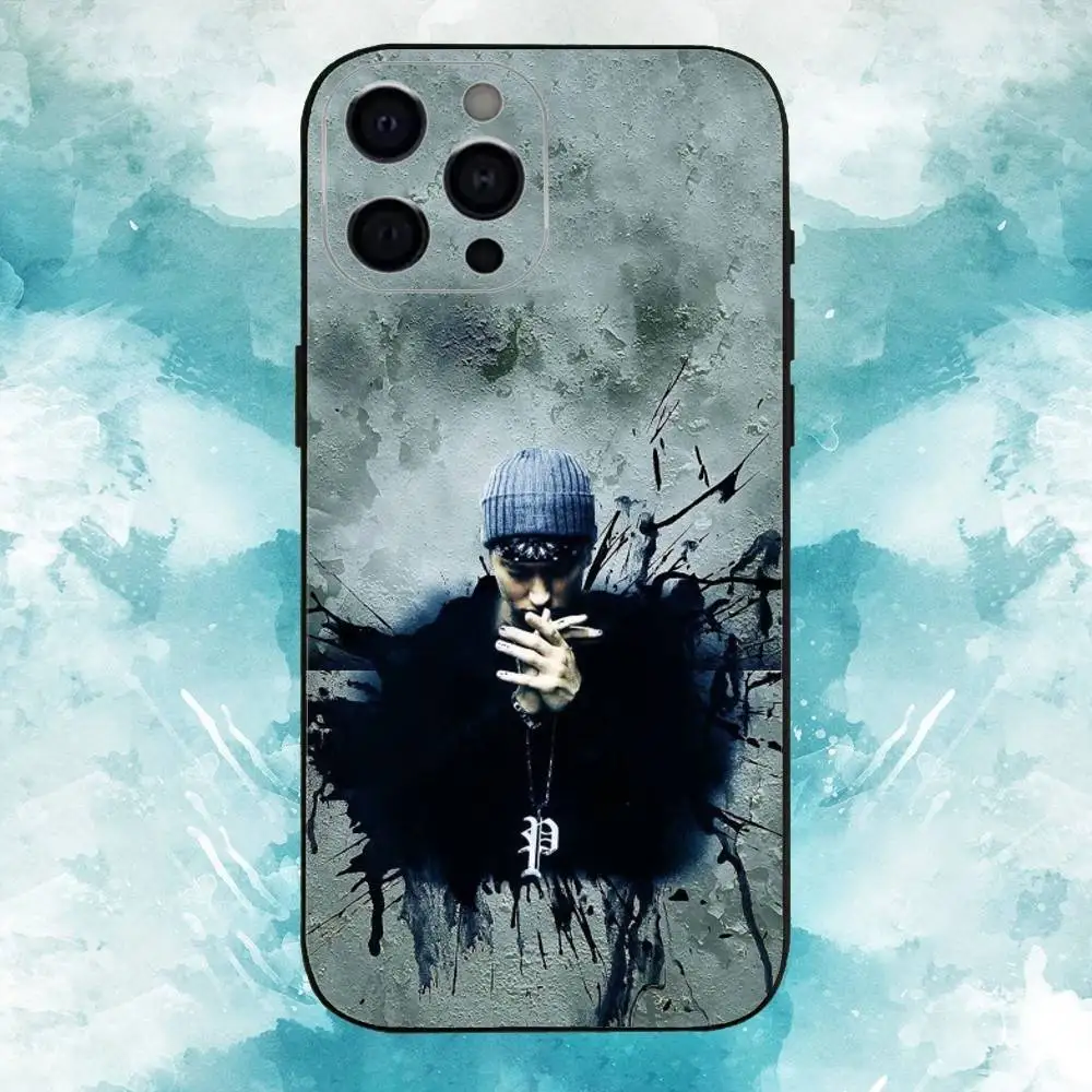 حافظة هاتف R-Rapper T-Tobey E-Eminem لهاتف iPhone17,16,15,14,13,12,11 Plus، Pro Max غطاء أسود ناعم #3