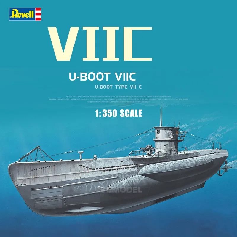 Revell 05093 1/350 Scale Model U-BOOT Type VII C Submarine Assembly Model Building Kits For Adults Hobby Collection