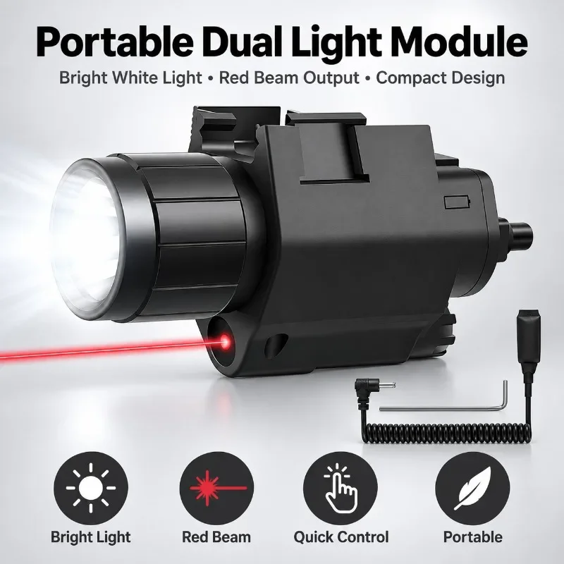 92G M6 Hand Flashlight Outdoor Hanging Light Torch Red Beam & White LED 95-1 3 Brightness Modes