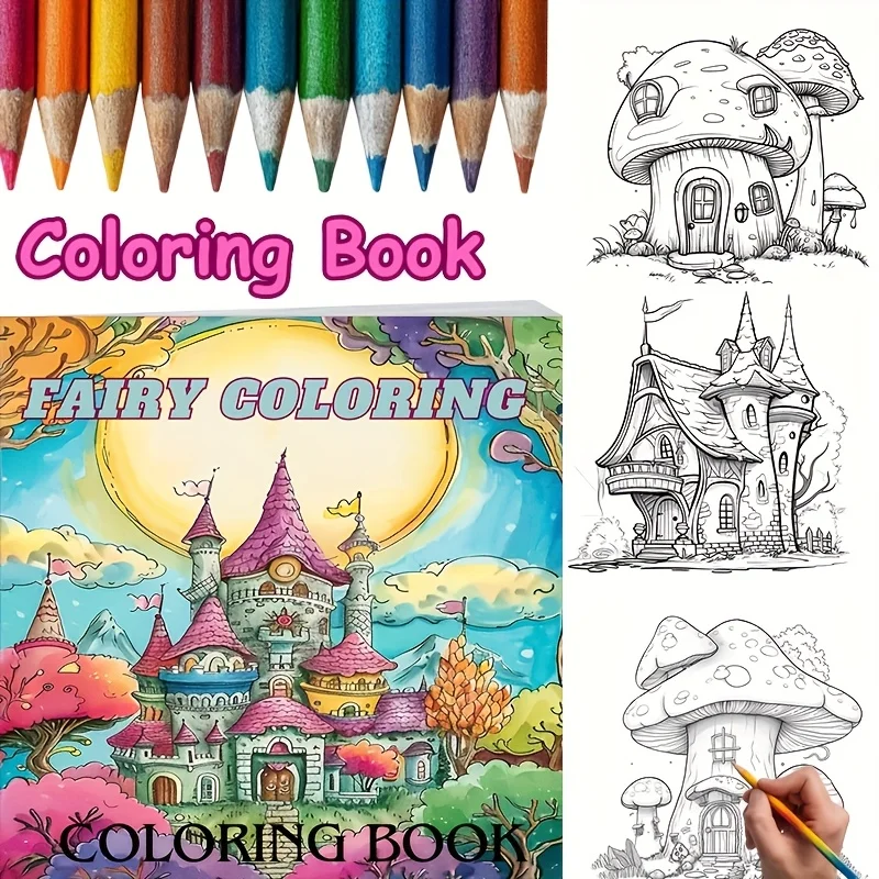 

28 Pages Enchanting Houses Coloring Book for Adult Stress Reduction | Colouring Book for Stress Relief and Mood Reduction