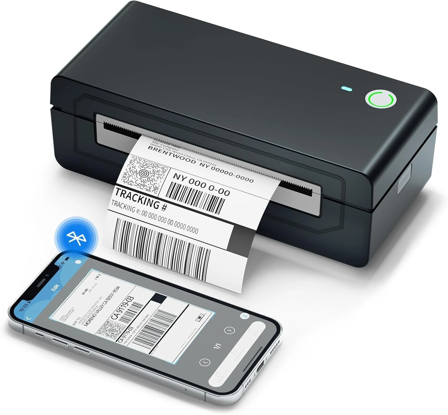 طابعة ملصقات الشحن الحراري بلوتوث، آلة ملصقات بدون حبر 4X6 لأجهزة iOS، Android، الكمبيوتر المحمول، الطابعة اللاسلكية، شعبية جديدة #1