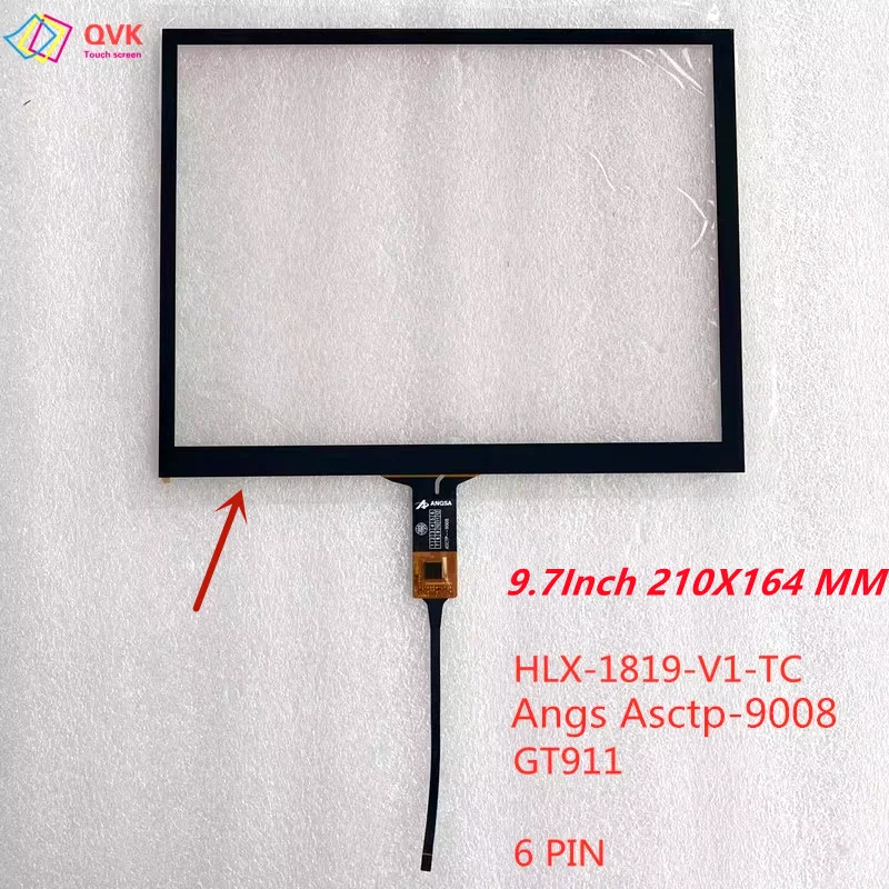 9.7 inch GT911 HLX-1819-V1-TC Car GPS Multimedia Radio Player Tesla Panel Touch Screen Panel 6Pin 212*171mm For Teyes Tpro 2