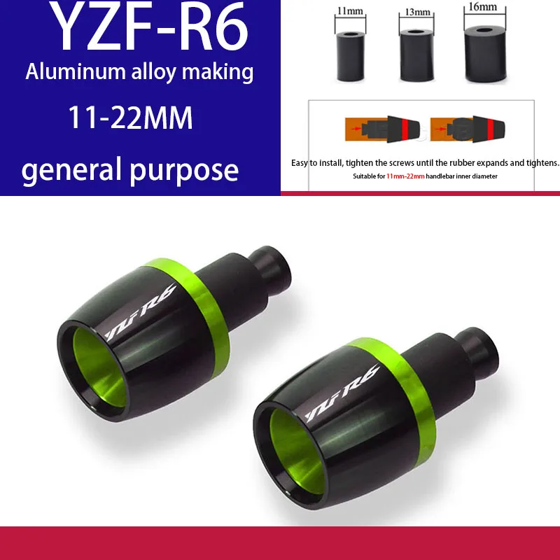 Acessórios para motocicleta para yamaha r6, punho de mão, tampa final, plugue de mão, terminal de equilíbrio