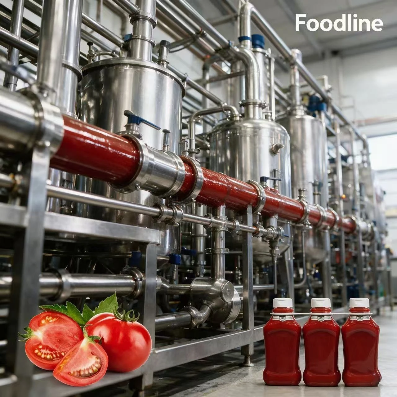 FL Customized Commercial Concentrate Ketchup Tomato Paste Manufacture Plant Low Price Tomato Puree Sauce Setup Factory