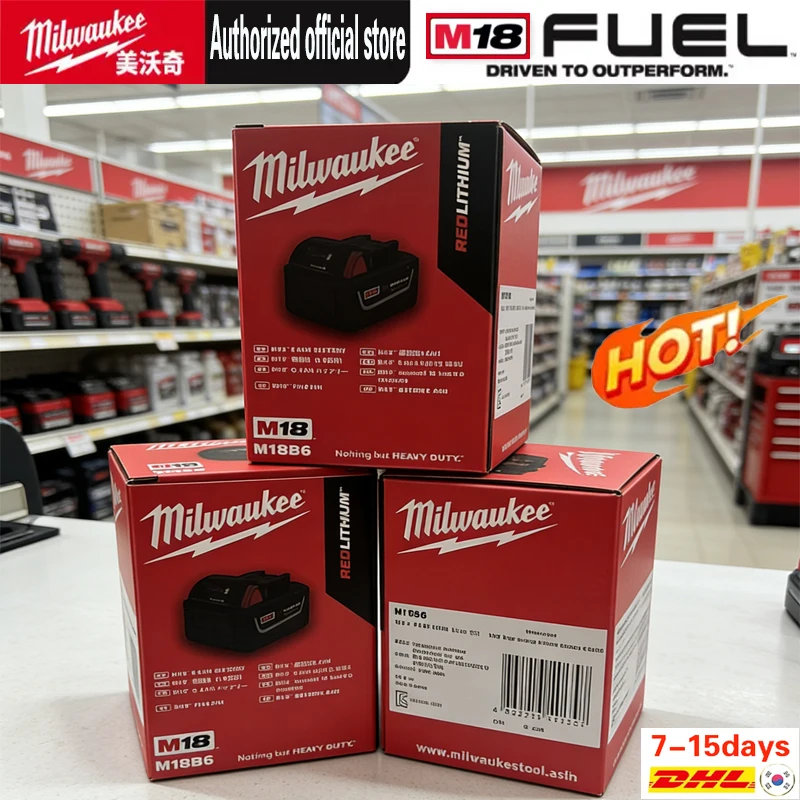 

100% Genuine Milwaukee M18 Power Tool 6000mAh Battery，BR, XC, 18V M18B5, M18B6, Built-in 18650 Battery 2026 Best Sellers