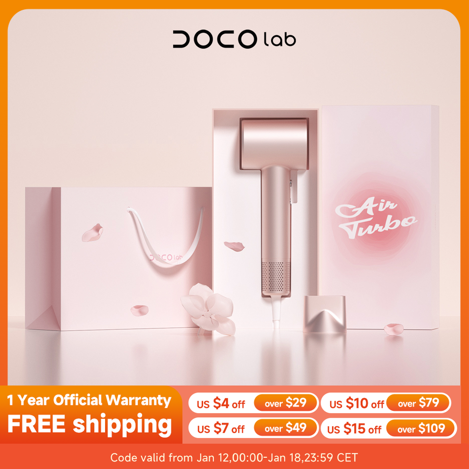  DOCO Hair Dryer High Speed 75m/s 200 million Negative Ions Hair Care 110000 Rpm Professional Lightweight Home Travel Gift 