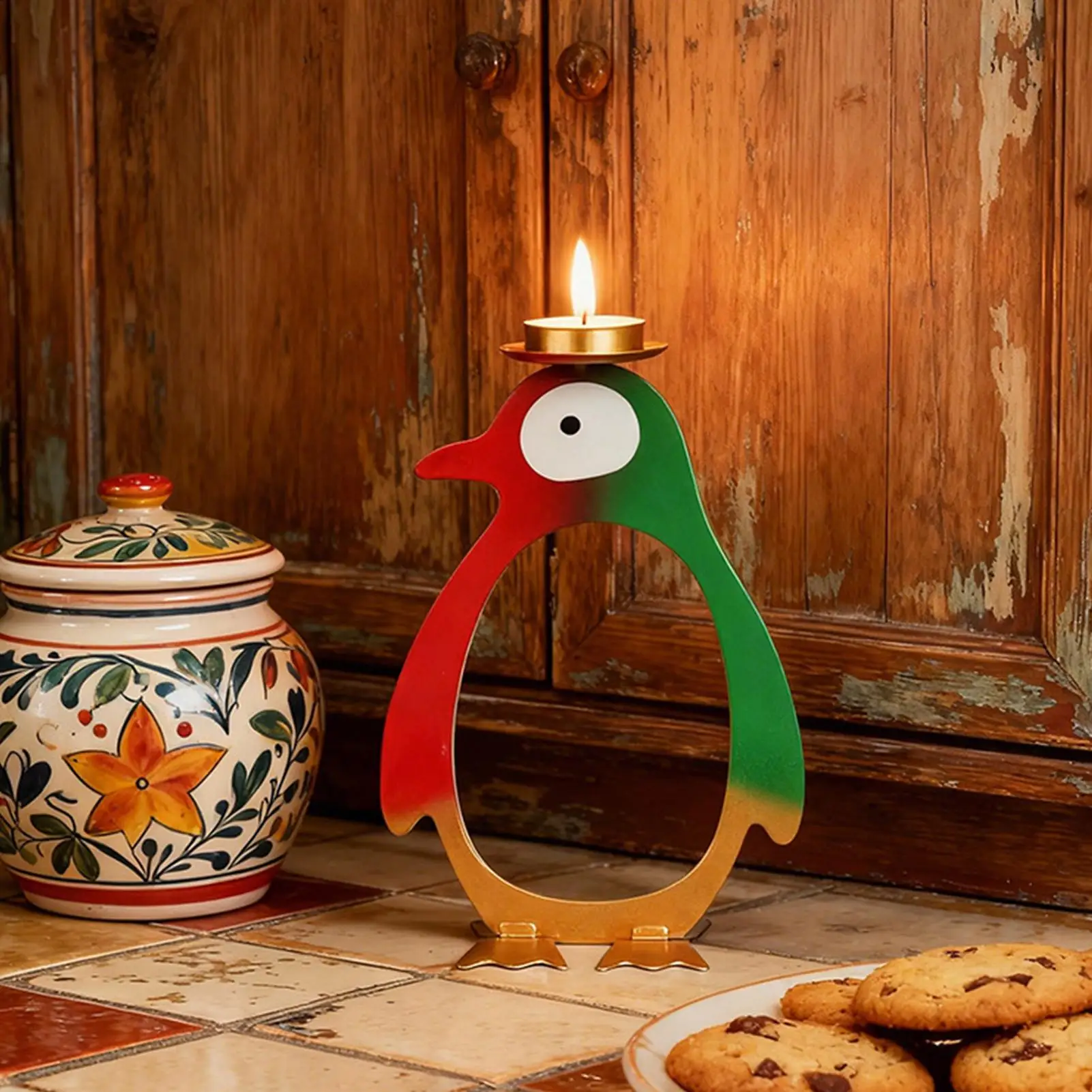 Tea Light Candle Holder Penguin Design Centerpiece Ornaments Animal Candle Holder For Christmas Thanksgiving Holiday Wedding view 3