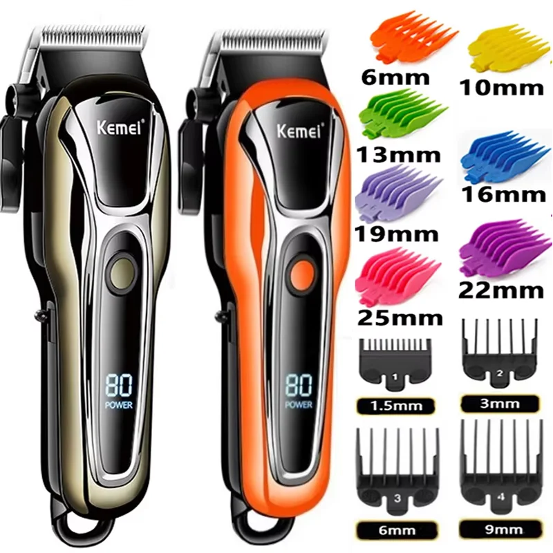 

Kemei KM-PG1990A USB Rechargeable Electric Hair Clipper Professional Cordless Men Hair Trimmer Men's Hair Cutting Machine