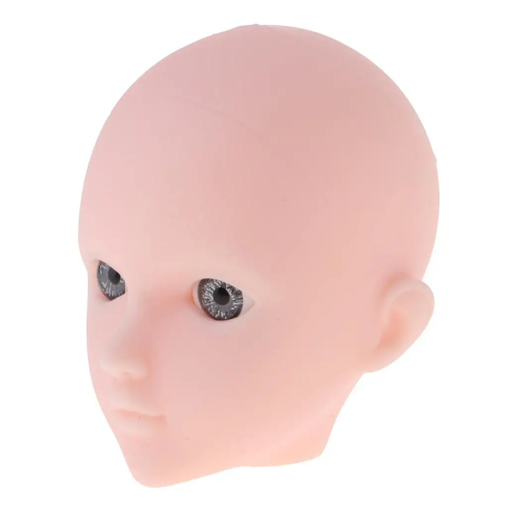 BJD Girl Doll Head 1 6 Ball Jointed Custom Practice Head Gray Eyes for OB Xinyi and Similar Dolls
