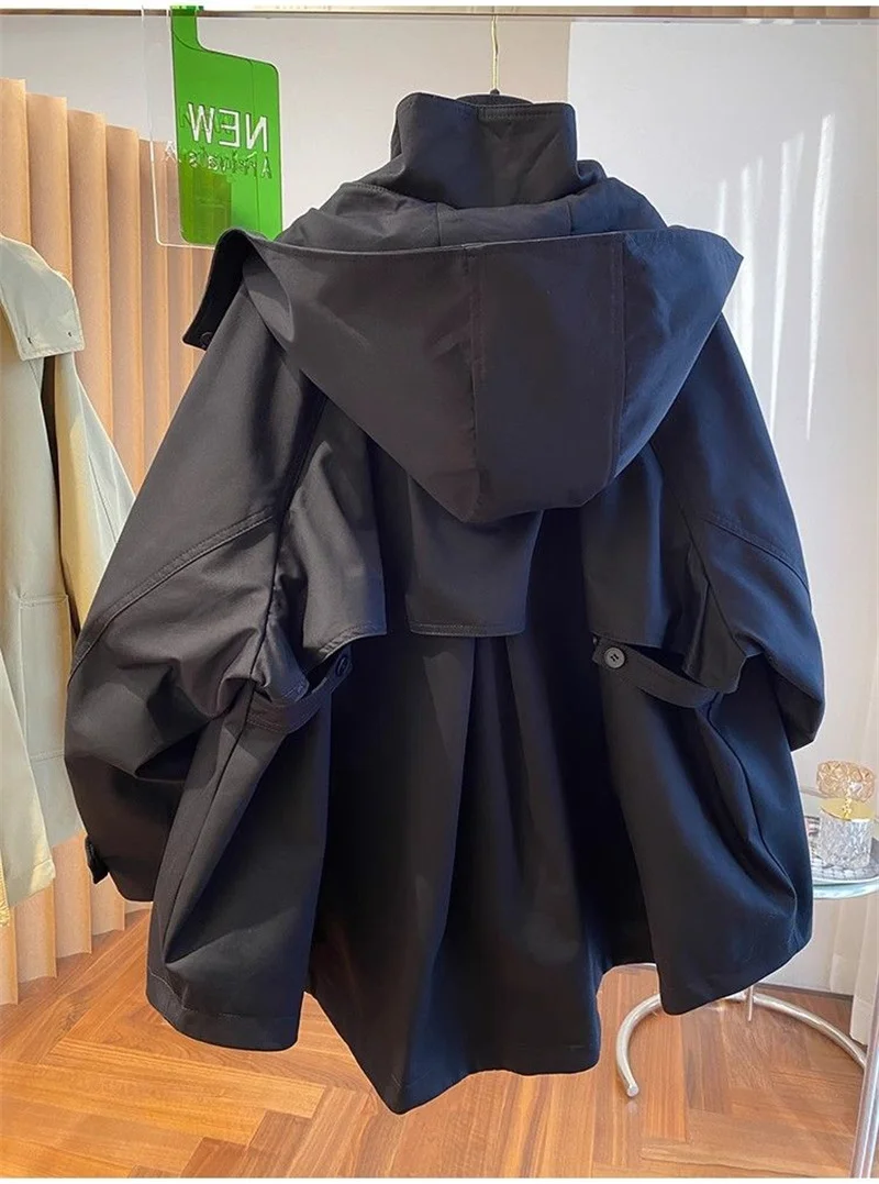 Veste femme coupe-vent printemps automne Version coréenne à capuche dame vêtements d'extérieur loisirs avancé confortable dames Trench Coat
