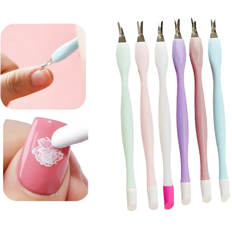 20pcs Dead Skin Fork V-shaped Double-Ended Pliers Exfoliating Skin Cuticle Care Tools Sticker Press Stick UV Gel Polish Pusher