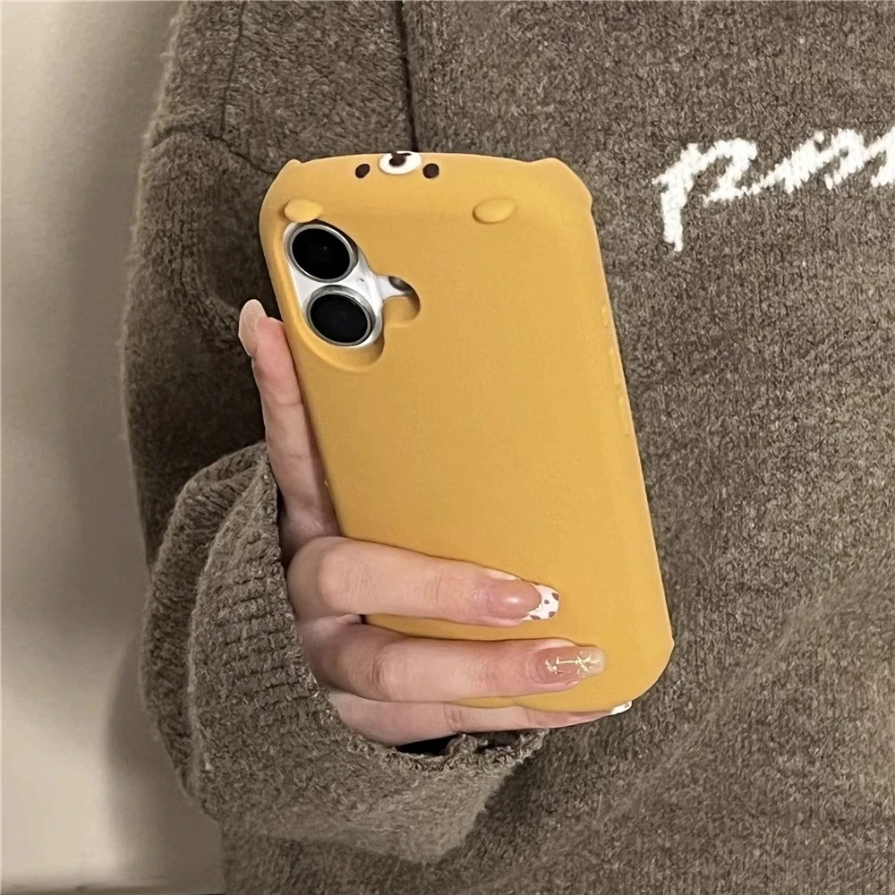 Ins Coreano 3D Del Fumetto Fluffy R-Rilakkuma Kawaii Cute Cartoon Cassa Del Telefono Per iPhone 16 15 14 13 Pro MAX Plus Y2K Copertura Antiurto