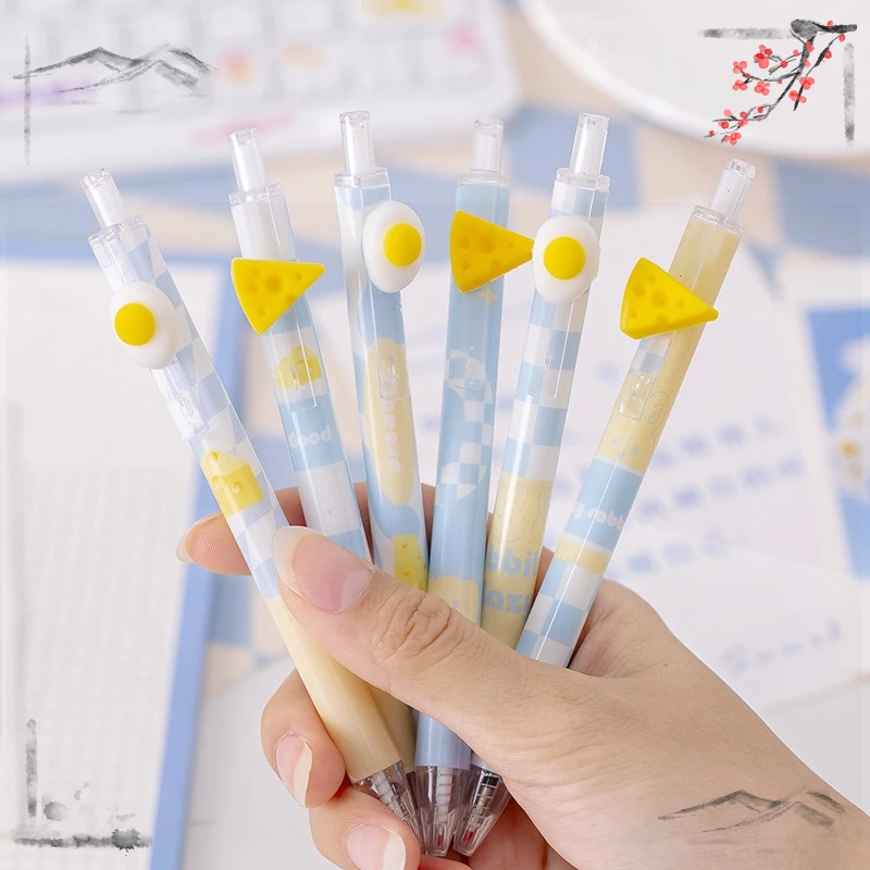 Imagem -05 - Queijo Ovo Botão Pen Grupo Canetas Neutras Criativas de Volta às Aulas e Papelaria Escritório 24 Pcs