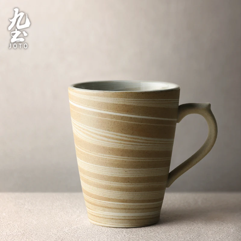 

Керамическая кружка ручной работы JOTO, кофейная чашка в японском стиле, керамическая чашка для воды в деревенском стиле для мужчин CFR0029