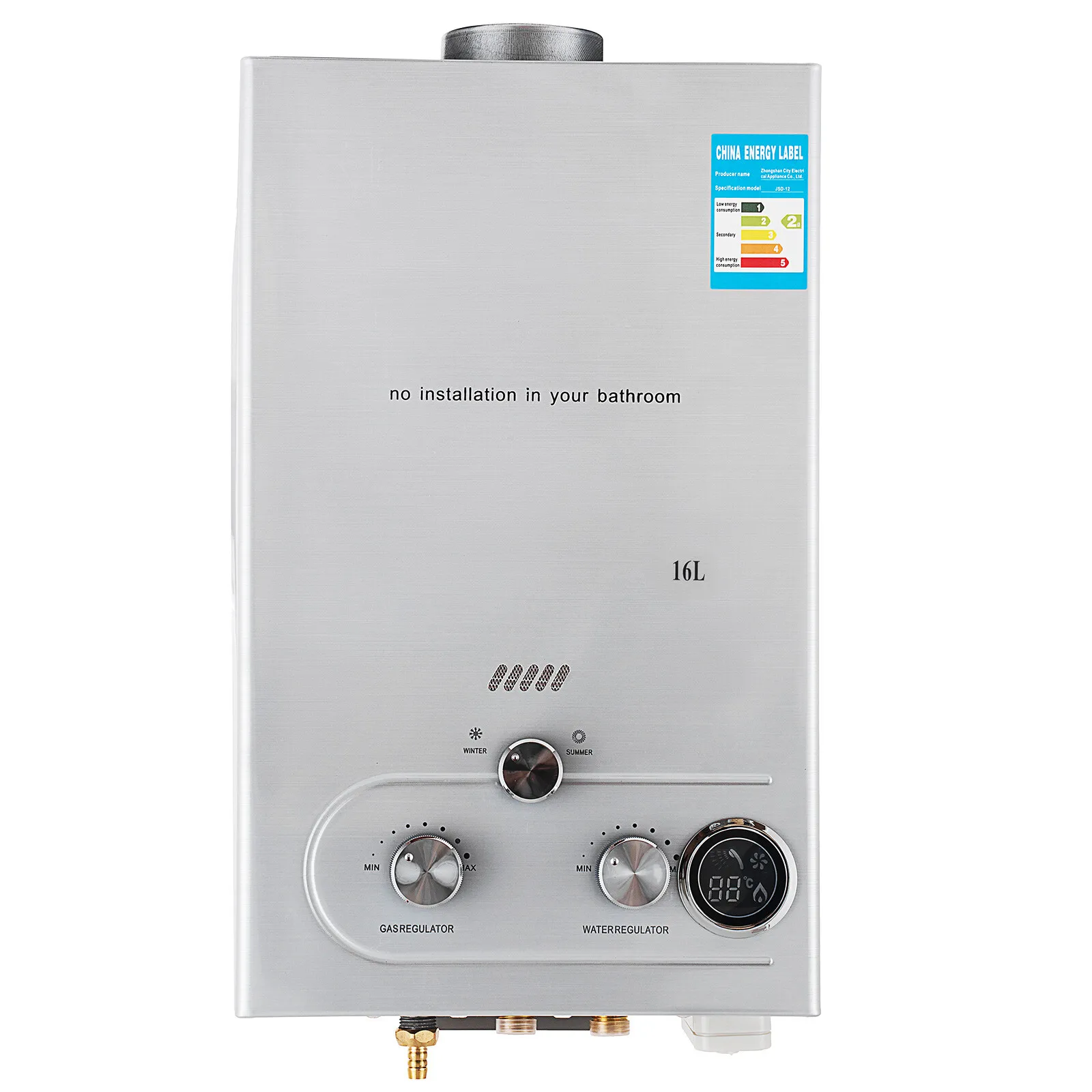 

16L/4.2GPM Tankless Water Heater Natural Gas Water Boiler On-Demand with Shower