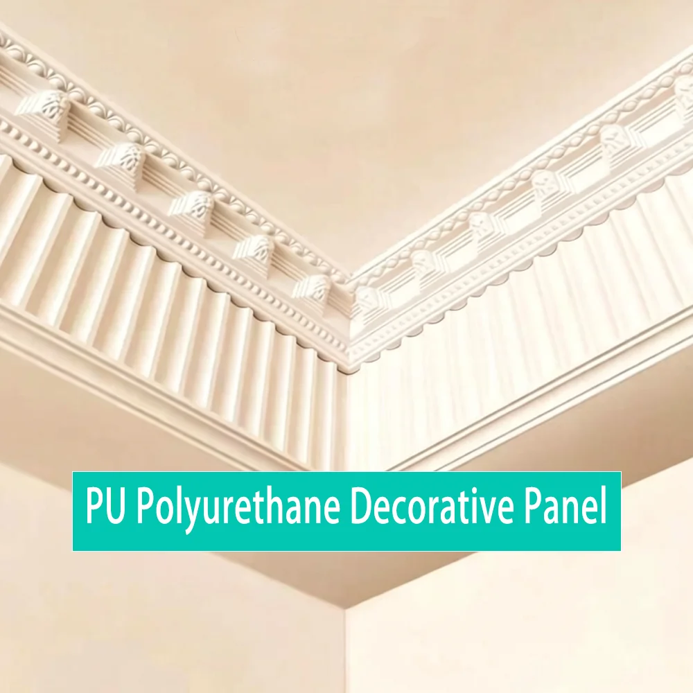 12 Piece PU Simulated Gypsum Ceiling Decorative Lines, Lightweight Waterproof Polyurethane Moulding Trim