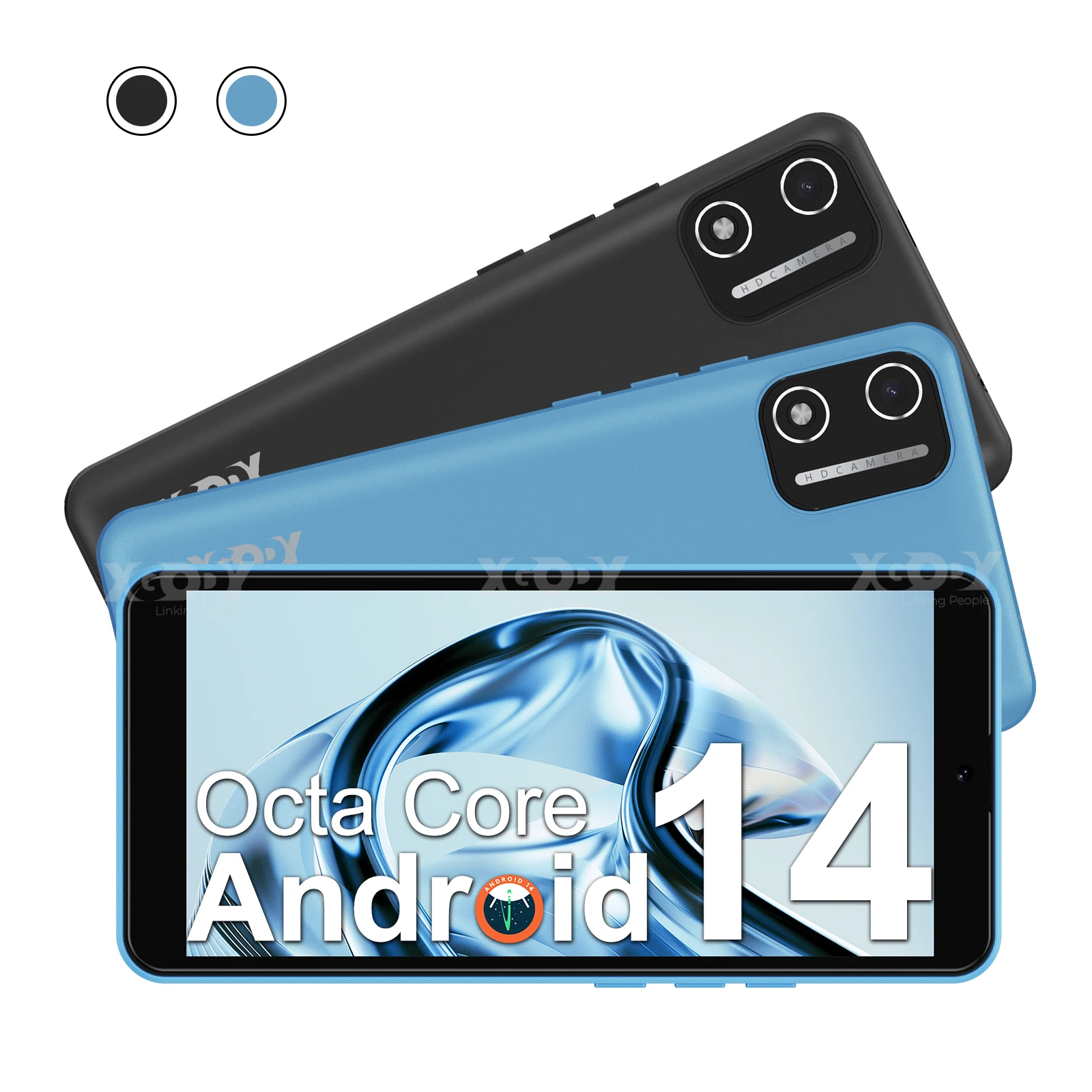 5.5 ''XGODY X32 Android 14 Smartphone double SIM Octa Core 4GB + 16GB téléphones mobiles 2850mAh 5 + 8MP 4G réseau visage ID téléphones portables