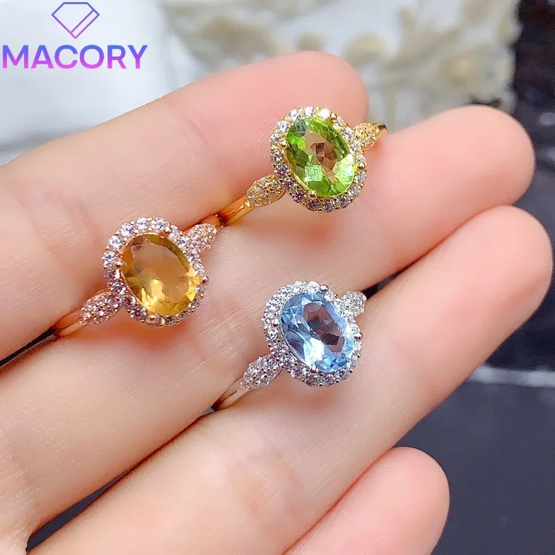 Engaged natural olivine ring female luxury sterling silver 925 jewelry free delivery exquisite new gem jewelry female.