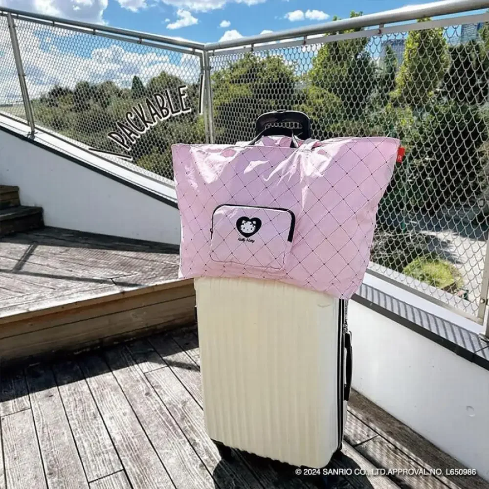 

Travel Bag Hello Kittys Cartoon Cute Large Capacity Luggage Bag Water Proof Foldable Storage Slant Portable Travel Bag