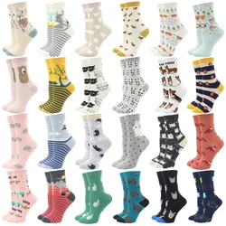 Chaussettes d'animaux de dessin animé pour femmes, impression mignonne, Kawaii, Calcetines, Haraujuku, drôle, over, chien, PenEcolColorful, lapin, discuter, 2023