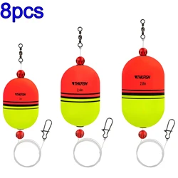 8pcs Eva Foam Fishing Floats Elastic Corks Rock Fishing Slip Bobbers Buyos Freshwater Popping Float 15.8g 23.5g 26.8g Buoyancy