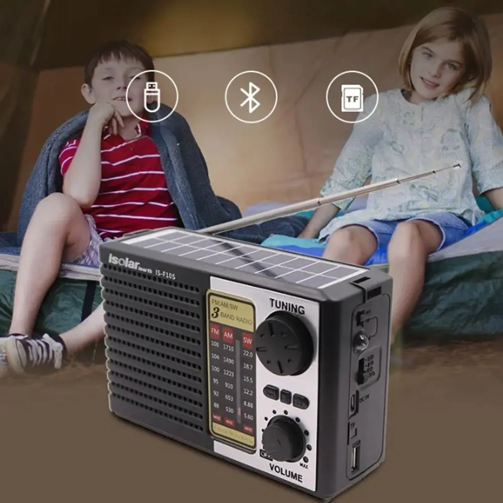 Emergency Portable Solar Radio FM AM High Sensitivity Full Band SW Radio Multi Band Solar Charging LED Flashlight