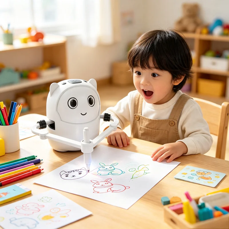 STEM Drawing Robot Toy Smart Educational Flashcard Machine Kids Interactive Learning Automatic Painting Early Development Gift