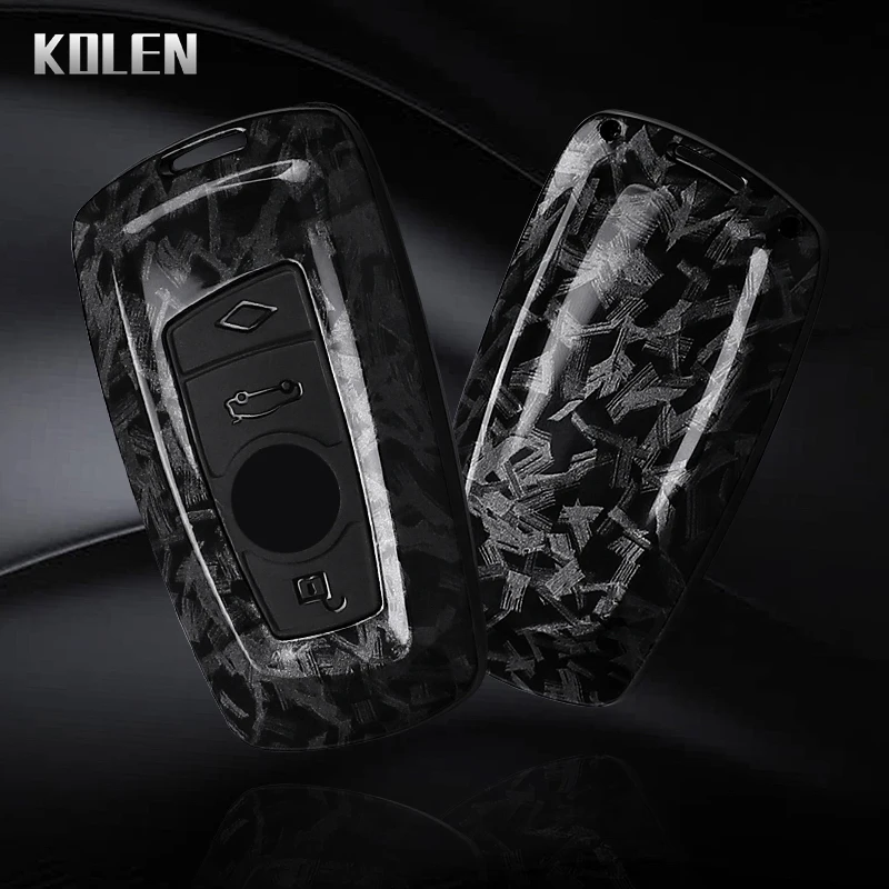 ABS ألياف الكربون نمط سيارة مفتاح القضية غطاء لسيارات BMW 1 3 5 7 سلسلة X1 X3 X4 X5 F10 F15 F16 F20 F30 F18 F25 M3 M4 اكسسوارات فوب