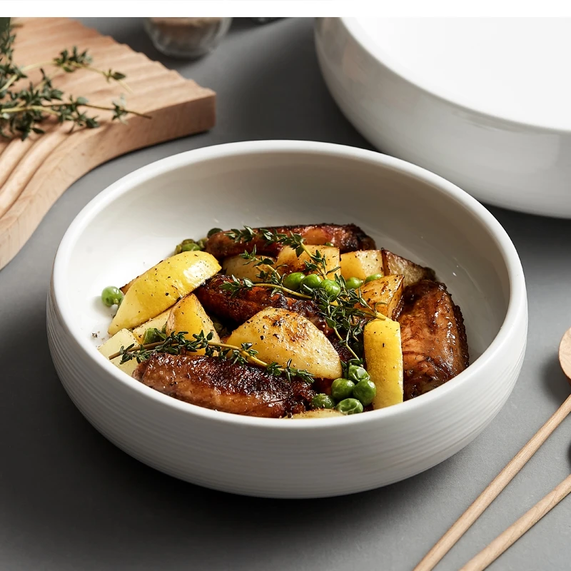 

10,5-дюймовая керамическая круглая посуда для украшения стола с лапшой 8,5 дюйма